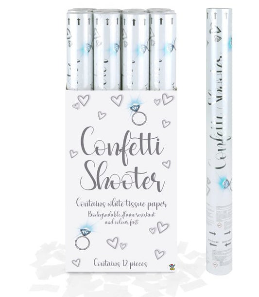 50cm White confetti shooters in a box of 12