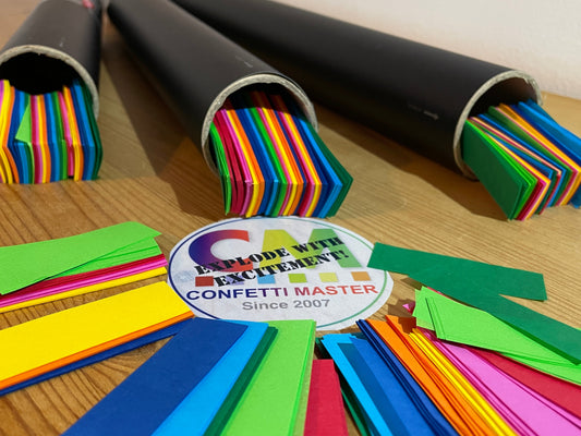 Multicolour confetti cannon