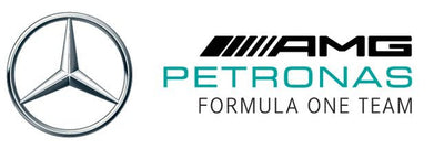 Mercedes-Benz logo with AMG Petronas Formula One Team text on a white background