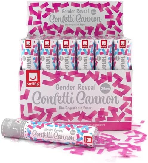 20cm Gender Reveal Confetti Cannon (Blue or Pink)