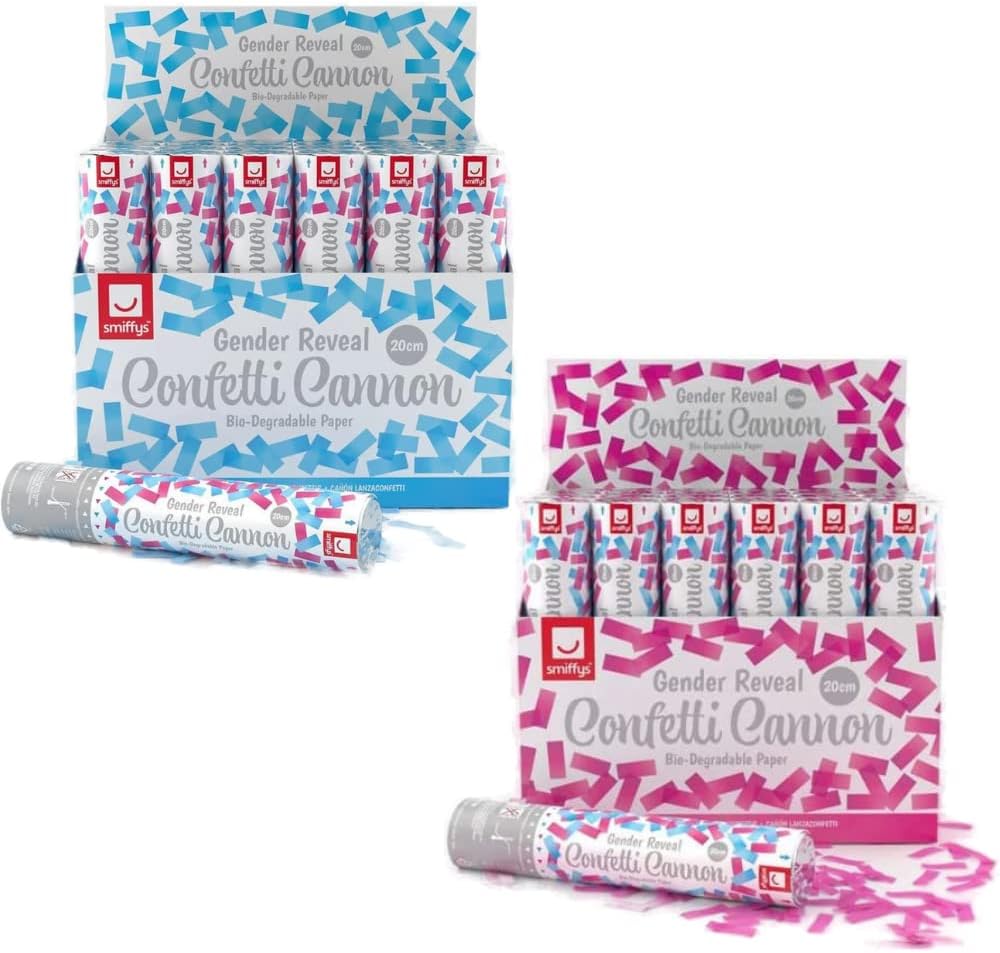 20cm Gender Reveal Confetti Cannon (Blue or Pink)