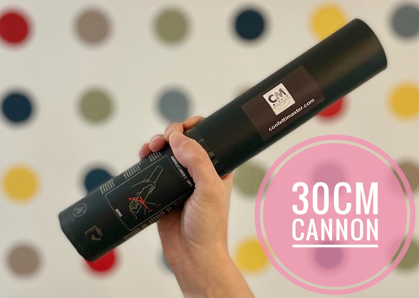 30cm gender reveal pink confetti cannon