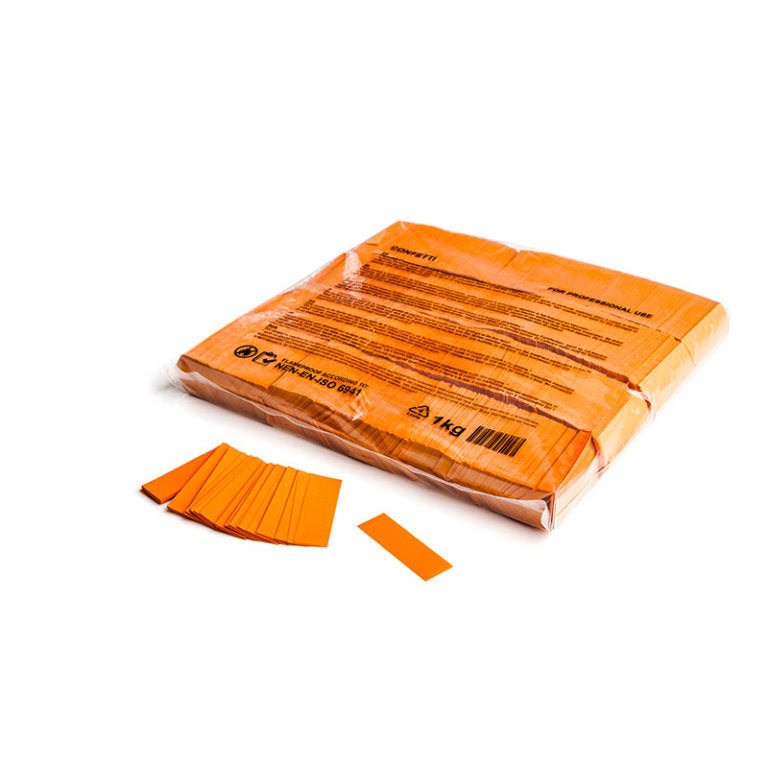 Orange confetti in bag.