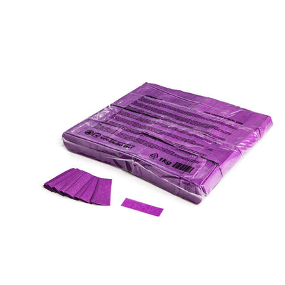 Purple confetti in bag.