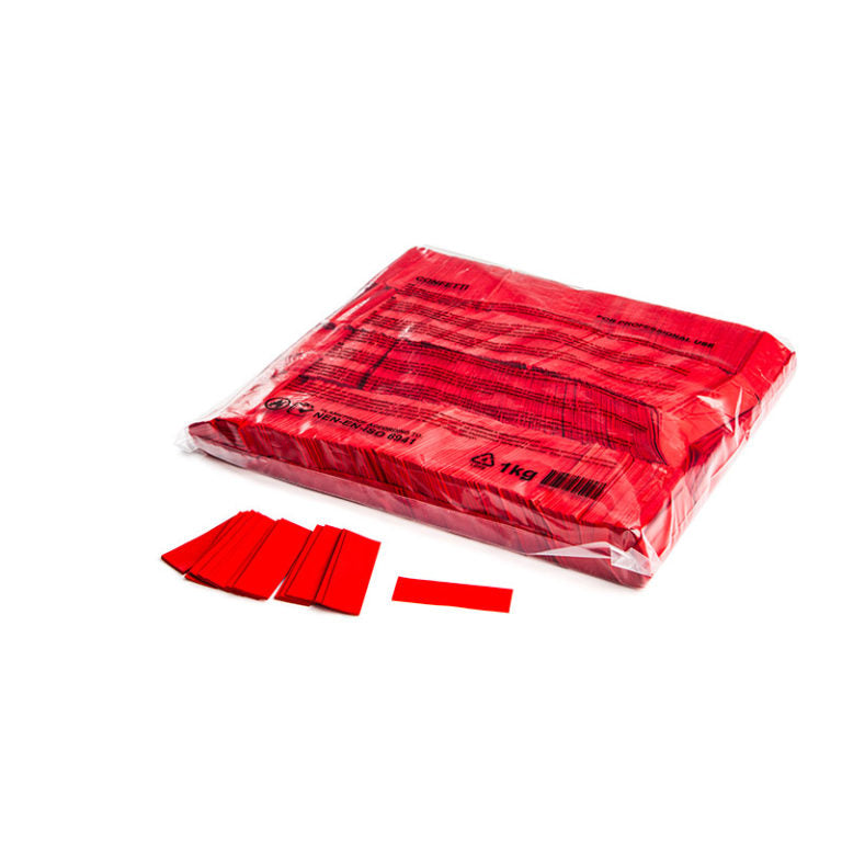 Red confetti in bag.