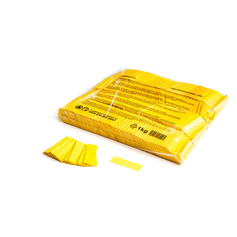 Yellow confetti in bag.